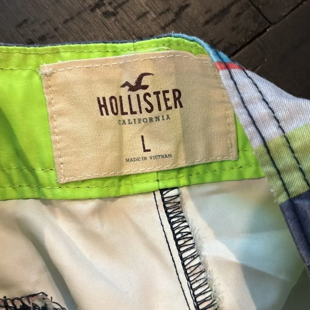 Hollister Y2K Men’s Plaid Board Shorts Beach Resort Wear Large